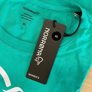 Brand new teal NORRONA women’s XS cotton t-shirt (still in bag with tags!)